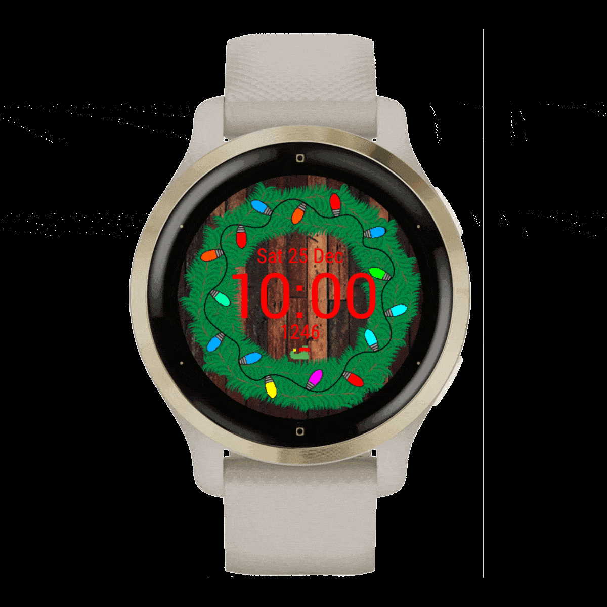 Lighted Wreath Animated Watch Face for Garmin